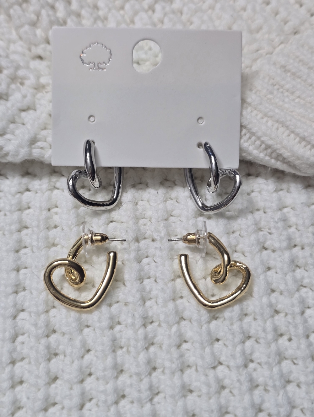 Open Heart Hoop Earrings Gold Or Silver